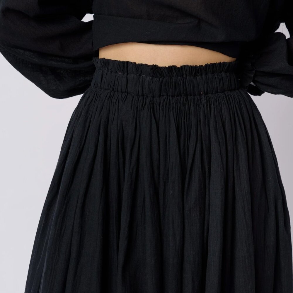 Classic Black Pull-On Skirt by World of Crow - Picture 4 of 5